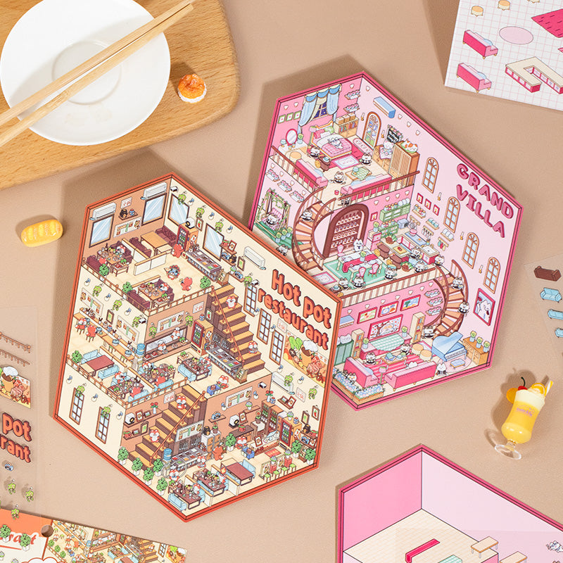 Tamaño Grande | Serie Mundial Fantasía 3.0 | Pegatinas de Escena, Pegatinas de Miniatura en 3D, Pegatinas DIY para Aliviar el Estrés, Pegatinas para Configuración de Escenas