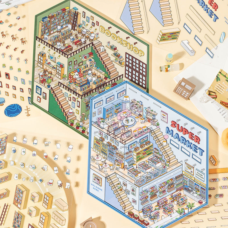 Large Size | Fantasy World Series 3.0 | Sticker Scene, 3D Miniature Scene Stickers, Stress-relief DIY stickers, Scene-setting Stickers