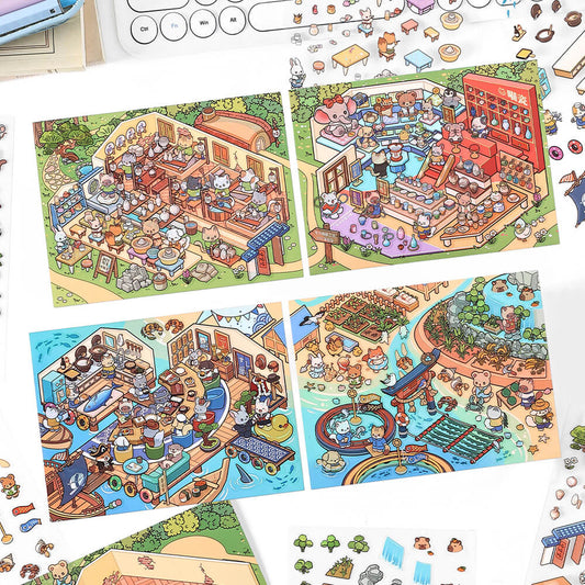 Open Today Series 8.0 | Big Size | Sticker Scene, 3D Miniature Scene Stickers, Stress - Relief DIY Stickers, Scene - Setting Stickers - YYBB ART