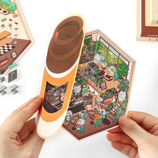 Open Today Series 4.0 | With Foldable Cover | Sticker Scene, 3D Miniature Scene Stickers, Stress - relief DIY stickers, Scene - setting Stickers - YYBB ART