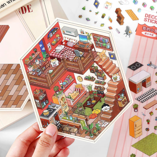 My Little House 1.0 | Sticker Scene, 3D Miniature Scene Stickers, Stress - relief DIY stickers, Scene - setting Stickers - YYBB ART