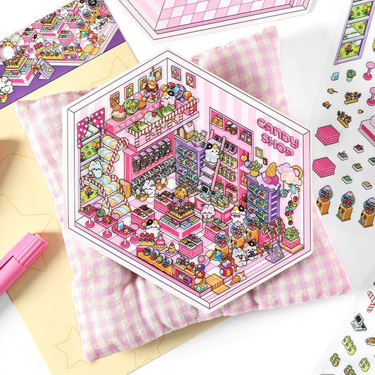 Open Today Series 2.0 | Sticker Scene, 3D Miniature Scene Stickers, Stress - relief DIY stickers, Scene - setting Stickers - YYBB ART