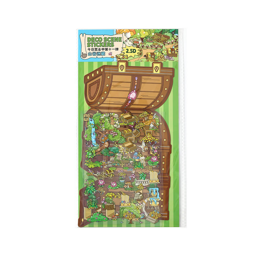 オープン今日シリーズ11.0 | ビッグサイズ | ステッカーシーン、3Dミニチュアシーンステッカー、ストレス解消DIYステッカー、シーン設定ステッカー