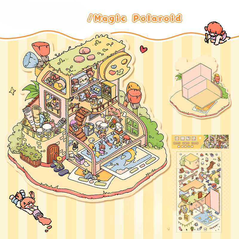 Magiczny Motyw | Seria Scene Art 12.0 | Naklejki Sceniczne, 3D Miniatury Naklejek Scenicznych, Naklejki DIY na Relaks, Naklejki do Tworzenia Scen