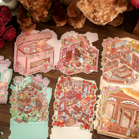 Motyw Niedźwiedzia | Seria Scene Joy 7.0 | Naklejki do Sceny, 3D Naklejki do Miniatur Scenicznych, Naklejki DIY na Redukcję Stresu, Naklejki do Tworzenia Scen, Naklejki DIY