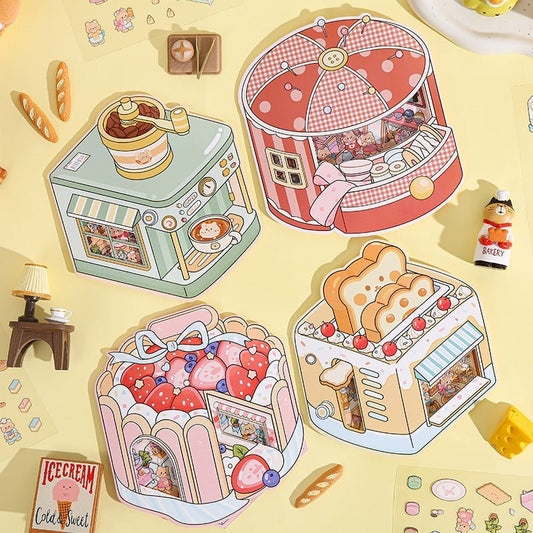 Bear Theme | Scene Joy Series 5.0 | Sticker Scene, 3D Miniature Scene Stickers, stress - relief DIY stickers, Scene - setting Stickers - YYBB ART