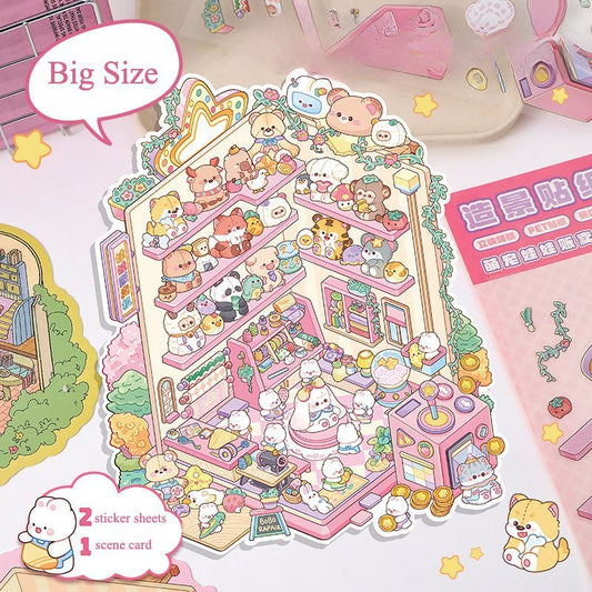 Big Size | Doll Theme | Scene Art 11.0 Series | Sticker Scene, 3D Miniature Scene Stickers, Stress - relief DIY stickers, Scene - setting Stickers - YYBB ART