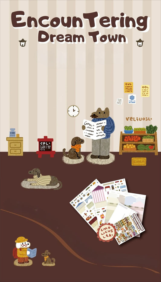 Spotykając Miasto Marzeń | Naklejki z Sceną, Naklejki 3D do Miniatur, Naklejki DIY na Redukcję Stresu, Naklejki do Tworzenia Scen