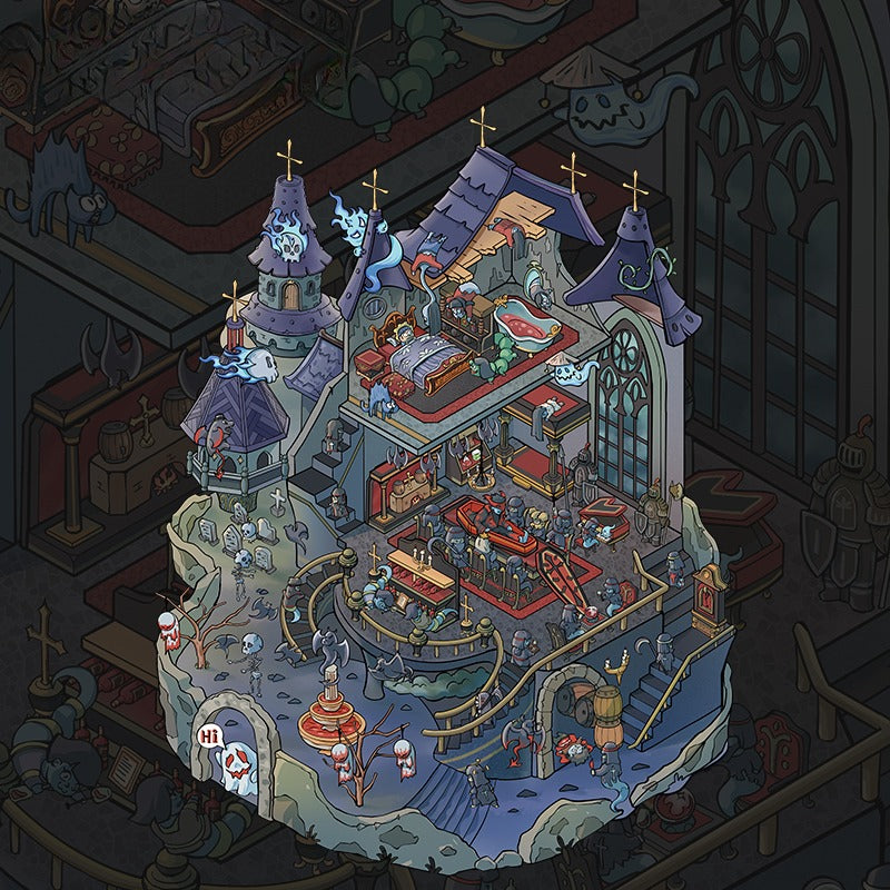 Horror-Thema, Szene Mehr 9.0 Serie, Sticker-Szene, 3D-Miniatur-Szenen-Sticker, Stressabbau DIY-Sticker, Szenen-Gestaltung-Sticker, DIY-Sticker