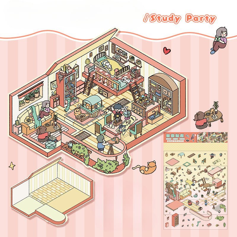 Big Size | Party Theme | Scene Art 9.0 Series | Sticker Scene, 3D Miniature Scene Stickers, Stress - relief DIY stickers, Scene - setting Stickers - YYBB ART