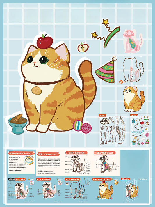 Motyw Anatomiczny i Restauracyjny, Naklejka Scena, Naklejki Scena Miniaturowa 3D, Naklejki DIY łagodzące stres, Naklejki Scena-Setting