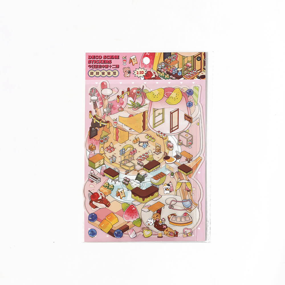 Seria Open Today 12.0 | Temat Delikatesów | Naklejki Sceniczne, Naklejki Miniatur 3D, Naklejki DIY na Relaks, Naklejki do Dekoracji Scen