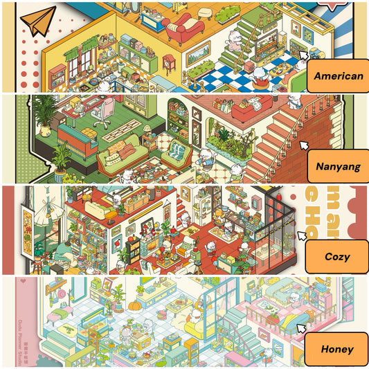 Duży rozmiar | Motyw willowy | seria Pocket Scene 6.0 | Naklejki sceniczne, 3D naklejki do miniaturowych scen, naklejki relaksacyjne DIY, naklejki do tworzenia scen, naklejki DIY