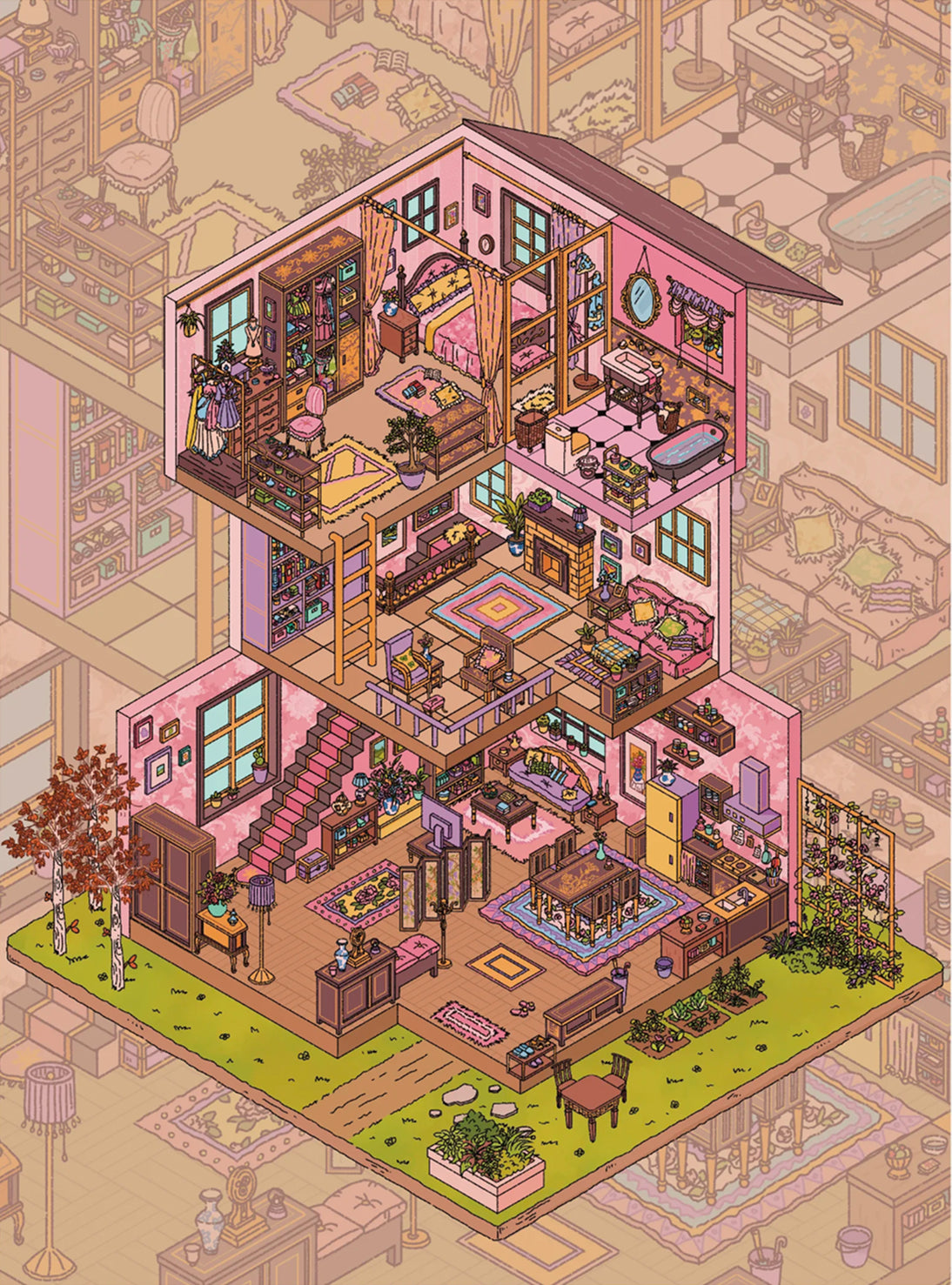 Big Size | Wonderland Theme | Pocket Scene Series 5.0 | Sticker Scene, 3D Miniature Scene Stickers, Stress-Relief DIY Stickers, Scene-Setting Stickers, DIY Stickers