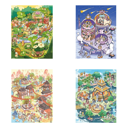 Motyw Kota | Scena Ogród 3.0 Seria | Naklejka Scena, Naklejki 3D Miniaturowe Sceny, Naklejki DIY łagodzące stres, Naklejki Scena-Ustawienie, Naklejka DIY