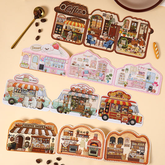Embroidery Theme Vol. 2 | Scene Garden 25.0 Series | Sticker Scene, 3D Miniature Scene Stickers, Stress-Relief DIY Stickers, Scene-Setting Stickers, DIY Stickers