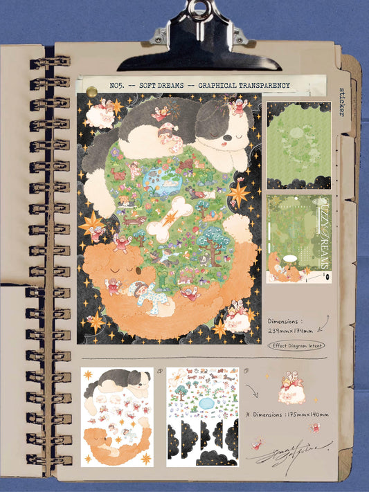 Fuzzy Dream | Big Size | Scene Garden 23.0 Series | Sticker Scene, 3D Miniature Scene Stickers, Stress-Relief DIY Stickers, Scene-Setting Stickers, DIY Stickers