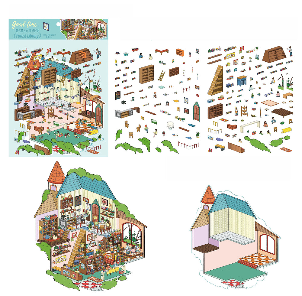 Good Time | Scene Time 11.0 Series, Sticker Scene, 3D Miniature Scene Stickers, Stress-Relief DIY Stickers, Scene-Setting Stickers