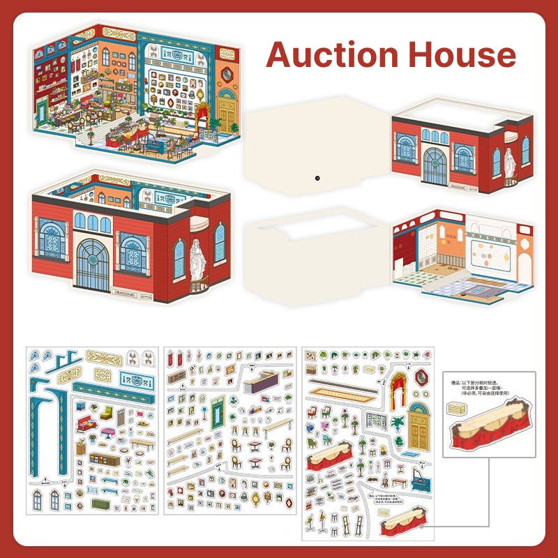 Grand Hotel Roma | Big Size | Open Today Series 20.0 | Sticker Scene, 3D Miniature Scene Stickers, Stress-Relief DIY Stickers, Scene-Setting Stickers, DIY Stickers - YYBB ART