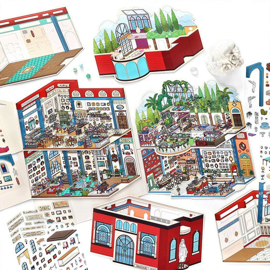 Grand Hotel Roma | Big Size | Open Today Series 20.0 | Sticker Scene, 3D Miniature Scene Stickers, Stress-Relief DIY Stickers, Scene-Setting Stickers, DIY Stickers - YYBB ART