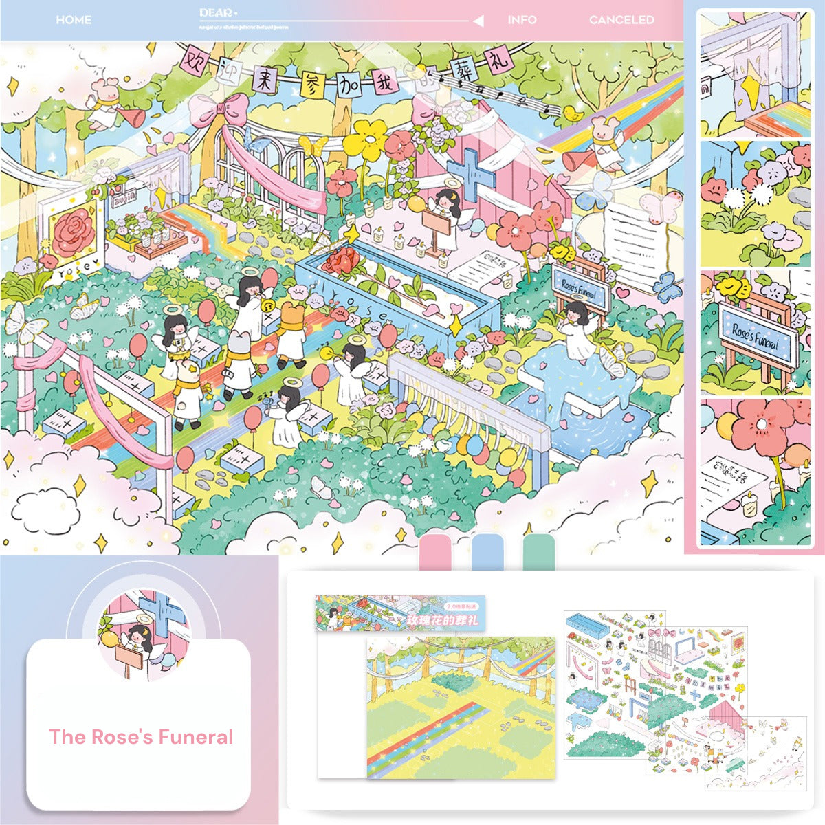 Scene Joy Seria 9.0 | Naklejki Scene, 3D Naklejki Miniaturowe Sceny, Naklejki DIY Przeciwlękowe, Naklejki Do Ustawiania Sceny, Naklejki DIY