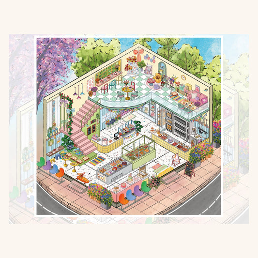 Diamentowe łzy | Kieszonkowa scena seria 17.0 | Sceny naklejek, Naklejki scen 3D miniatur, Naklejki do samodzielnego montażu łagodzące stres, Naklejki układające scenę, Naklejki DIY