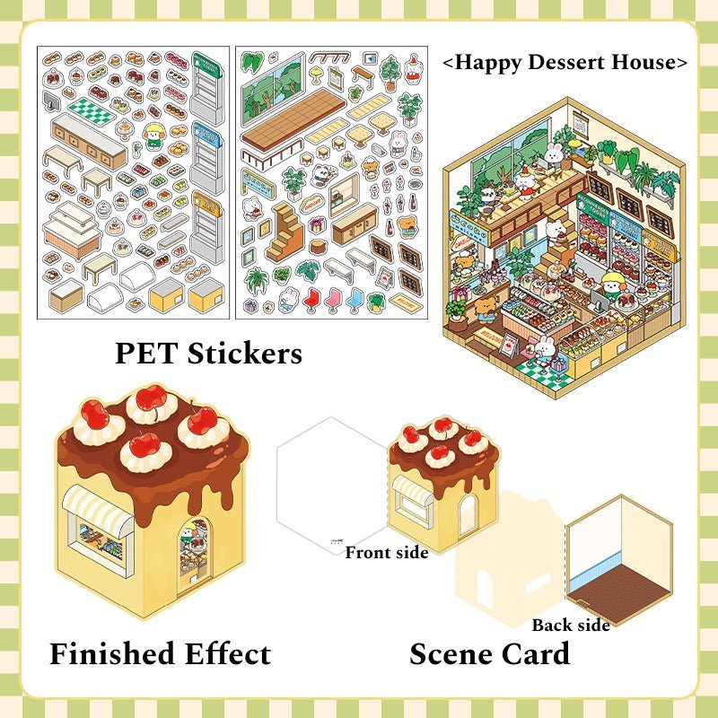 Open Today Series 4.0 | With Foldable Cover | Sticker Scene, 3D Miniature Scene Stickers, Stress - relief DIY stickers, Scene - setting Stickers - YYBB ART