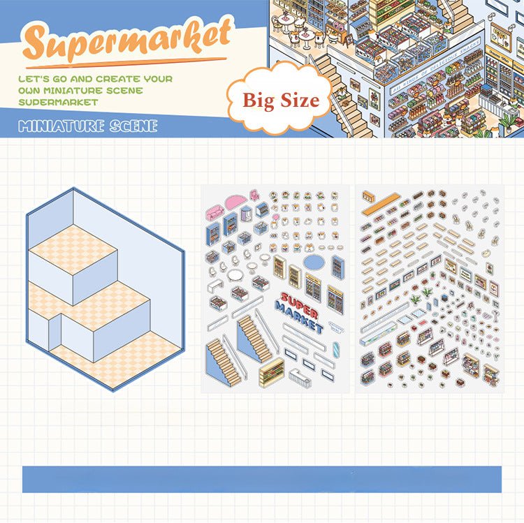 Big Size | Three - Story | Fantasy World Series 1.0 | Sticker Scene, 3D Miniature Scene Stickers, Stress - relief DIY stickers, Scene - setting Stickers - YYBB ART
