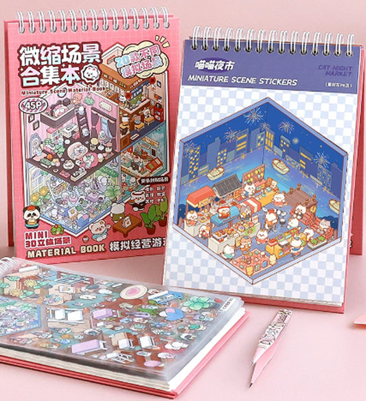 Sticker Scene Book | Scene Book 2.0 Series | Sticker Book, Sticker Scene, 3D Miniature Scene Stickers, Stress - relief DIY stickers, Scene - setting Stickers - YYBB ART