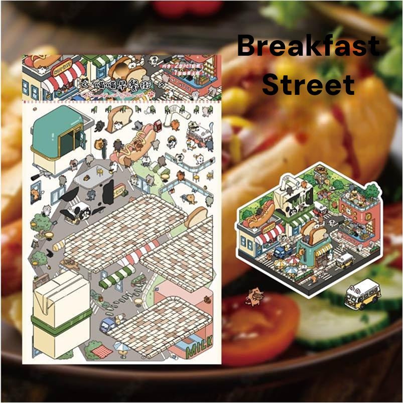 Meow Meow 3.0 Series | Cat Sticker Scene, 3D Miniature Scene Stickers, stress - relief DIY stickers, Scene - setting Stickers - YYBB ART