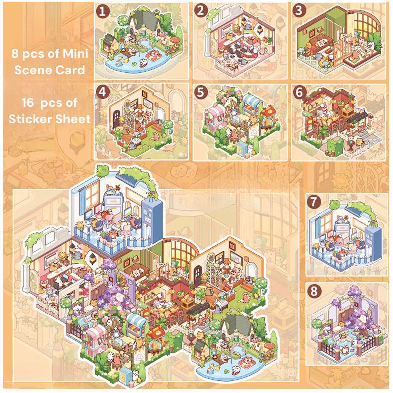 Mini Sticker Scene Book | Scene Book 3.0 Series | Sticker Book, Sticker Scene, 3D Miniature Scene Stickers, Stress - Relief DIY Stickers, Scene - Setting Stickers - YYBB ART