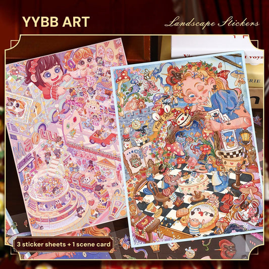 Vintage Theme | Scene Art 16.0 Series | Sticker Scene, 3D Miniature Scene Stickers, Stress - relief DIY stickers, Scene - setting Stickers - YYBB ART