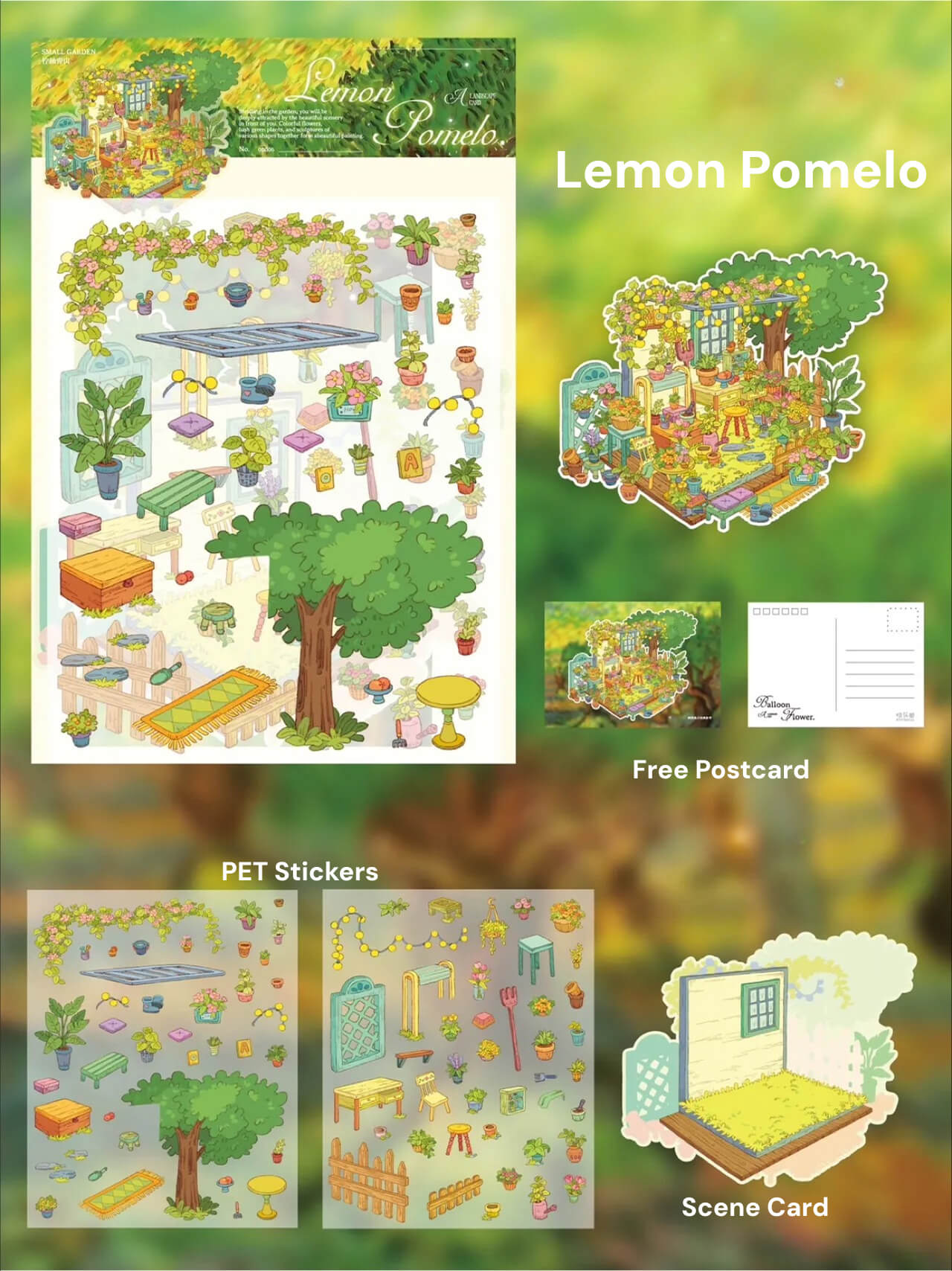 Scene Garden Series 1.0 | Sticker Scene, 3D Miniature Scene Stickers, Stress - Relief DIY Stickers, Scene - Setting Stickers - YYBB ART