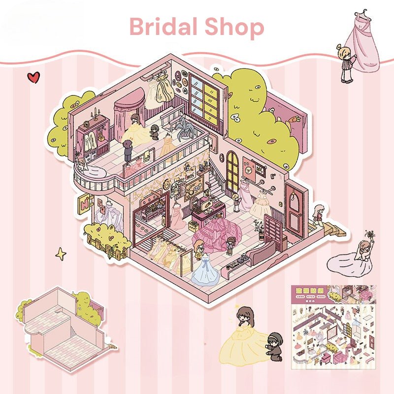 Cute Theme | Scene Art 17.0 Series | Sticker Scene, 3D Miniature Scene Stickers, Stress - Relief DIY Stickers, Scene - Setting Stickers - YYBB ART