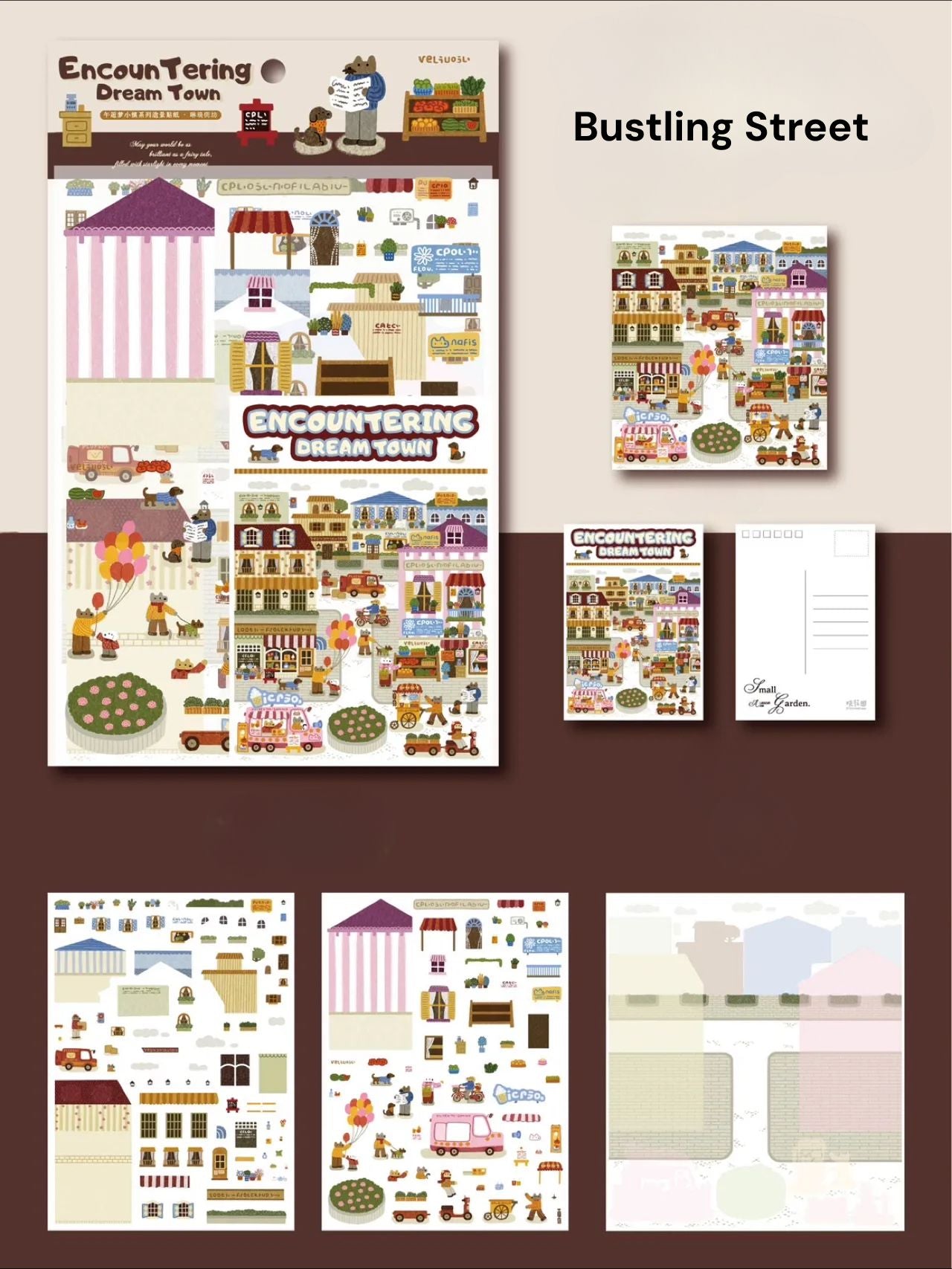 Encountering Dream Town | Sticker Scene, 3D Miniature Scene Stickers, Stress-Relief DIY Stickers, Scene-Setting Stickers