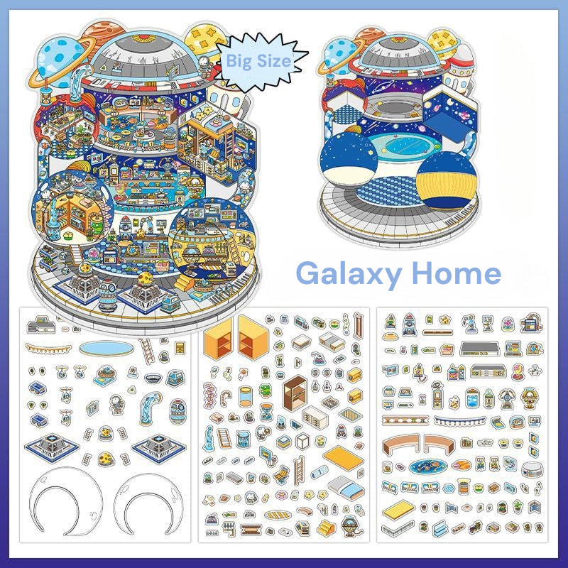 Moja Mała Chata 2.0 | Naklejki na Scenę, Naklejki 3D do Miniatur, Naklejki DIY na Redukcję Stresu, Naklejki do Tworzenia Scen