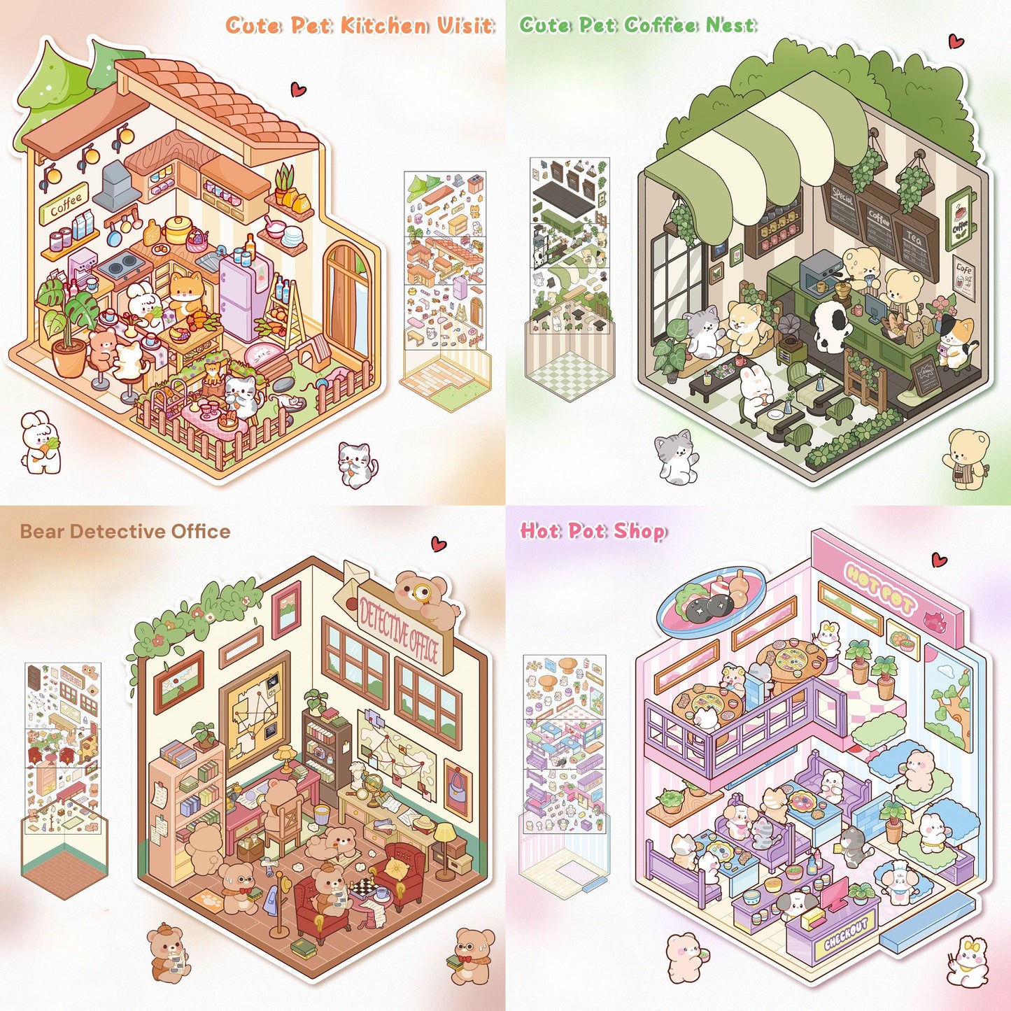 Scene Art 19.0 Series | Sticker Scene, 3D Miniature Scene Stickers, Stress-Relief DIY Stickers, Scene-Setting Stickers