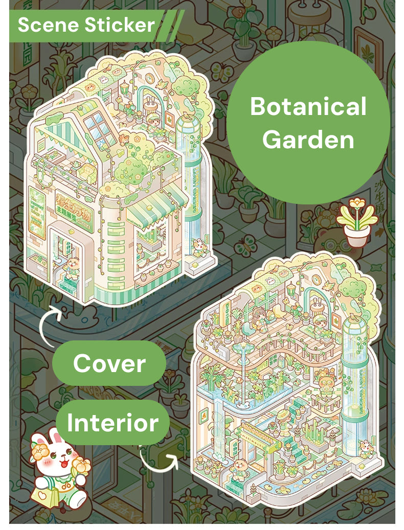 Motyw Miasta | Seria Scene Time 9.0, Naklejki Sceniczne, Naklejki Miniatur 3D, Naklejki DIY na Redukcję Stresu, Naklejki do Dekoracji Scen