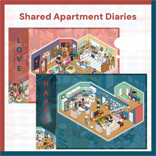 Dzienniki z mieszkania współdzielonego, seria Scene More 4.0, naklejki Scena, naklejki 3D Miniature Scene, naklejki DIY łagodzące stres, naklejki do ustawiania scen
