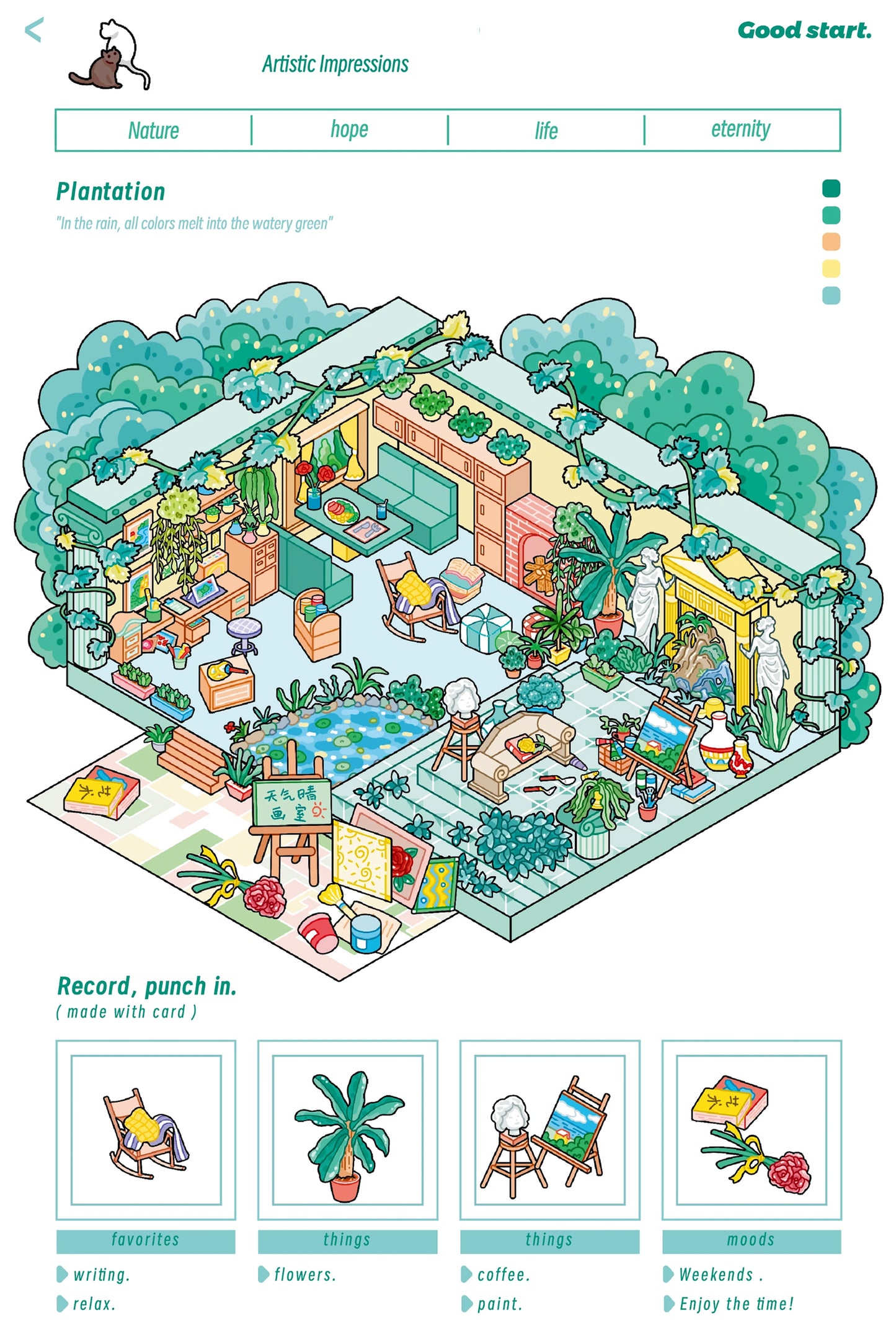 Plantagen-Thema | Scene Garden 4.0 Serie | Szenen-Sticker, 3D Miniatur-Szenen-Sticker, Stressabbau DIY Sticker, Szenen-Gestaltung Sticker, DIY Sticker