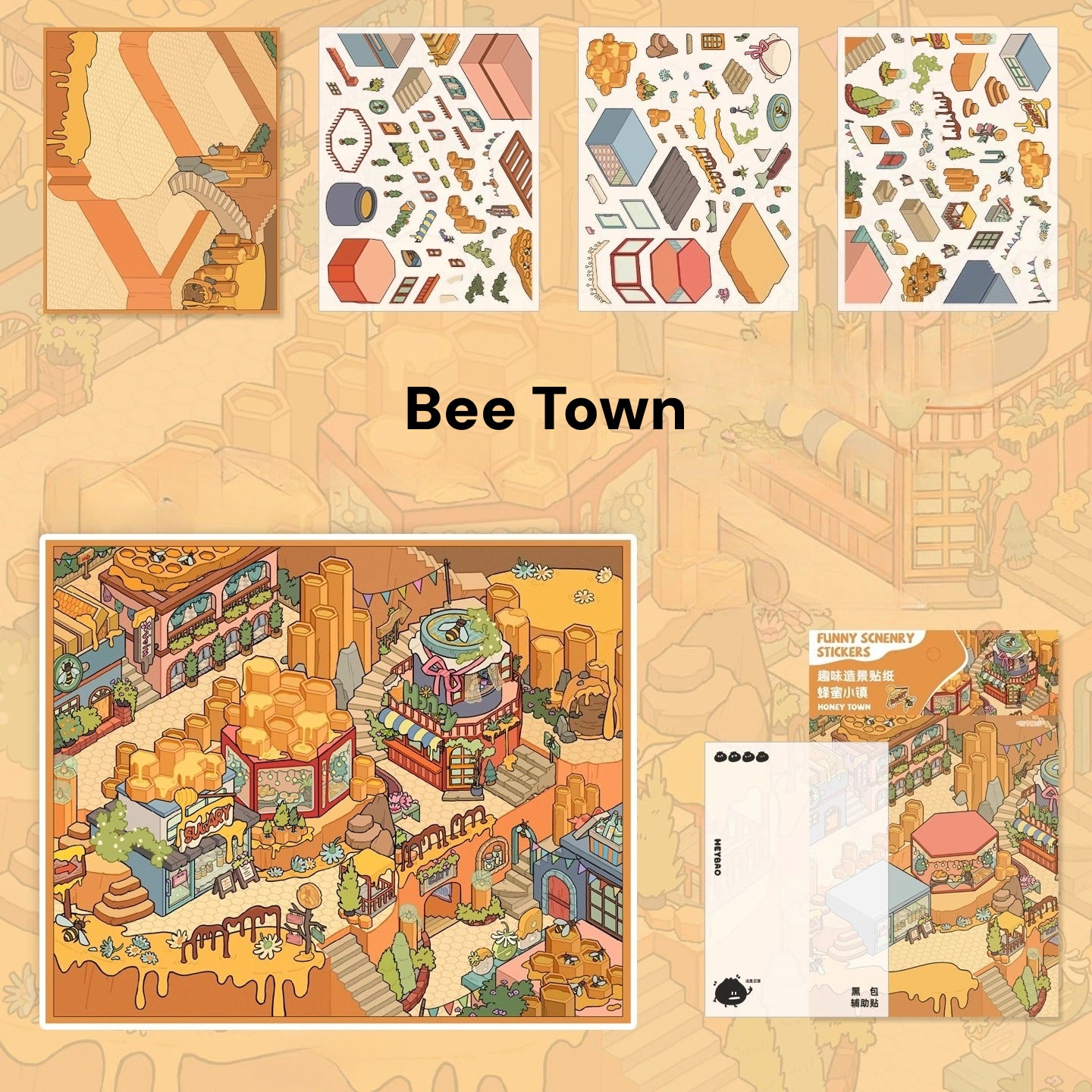 Scene Time 15.0 Series, Sticker Scene, 3D Miniature Scene Stickers, Stress-Relief DIY Stickers, Scene-Setting Stickers, DIY Stickers