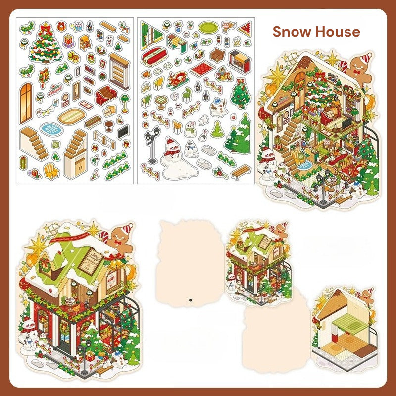 Christmas Limited Edition | Open Today Series 17.0 | Sticker Scene, 3D Miniature Scene Stickers, Stress-Relief DIY Stickers, Scene-Setting Stickers, DIY Stickers