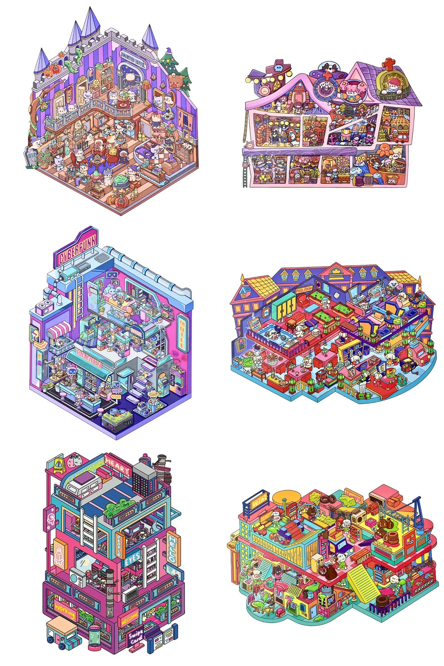 Temat Halloween | Scene World 13.0 Seria | DIY Scena Naklejkowa, 3D Miniatury Scen, Naklejki Antystresowe DIY, Naklejki do Tworzenia Scen, Naklejki DIY