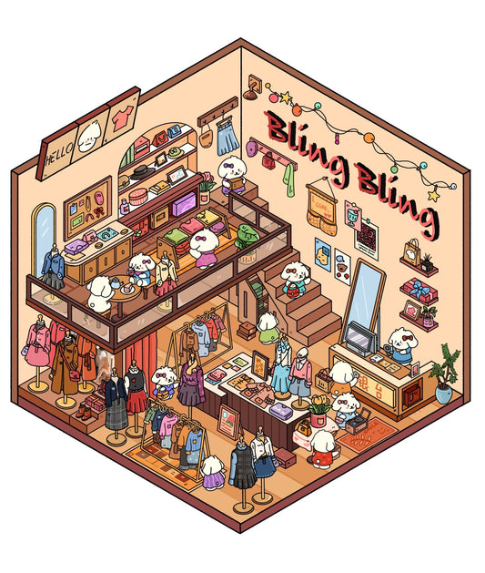 Store Theme | Scene Time 3.0 Series, Sticker Scene, 3D Miniature Scene Stickers, stress - relief DIY stickers, Scene - setting Stickers - YYBB ART