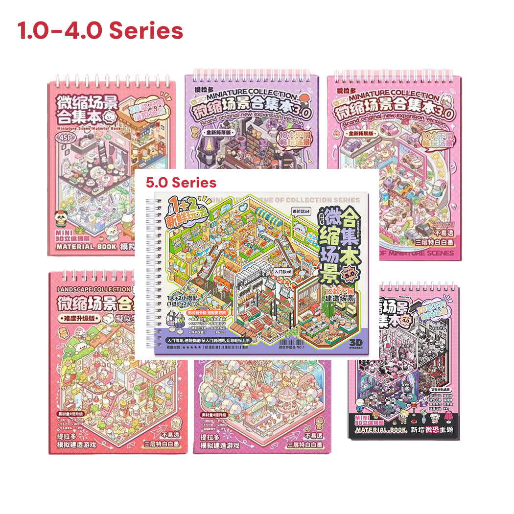 Kolekcja Krajobrazów Seria 5.0 | Książka z naklejkami, Zestaw do tworzenia scen z naklejkami, 3D Naklejki do miniaturowych scen, Naklejki relaksacyjne DIY, Naklejki do tworzenia scen, Książka z naklejkami DIY