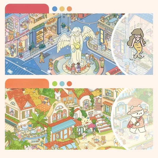 Large Size | Angel Square | Scene World 21.0 Series | DIY Sticker Scene, 3D Miniature Scene Stickers, Stress-Relief DIY Stickers, Scene-Setting Stickers, DIY Stickers - YYBB ART