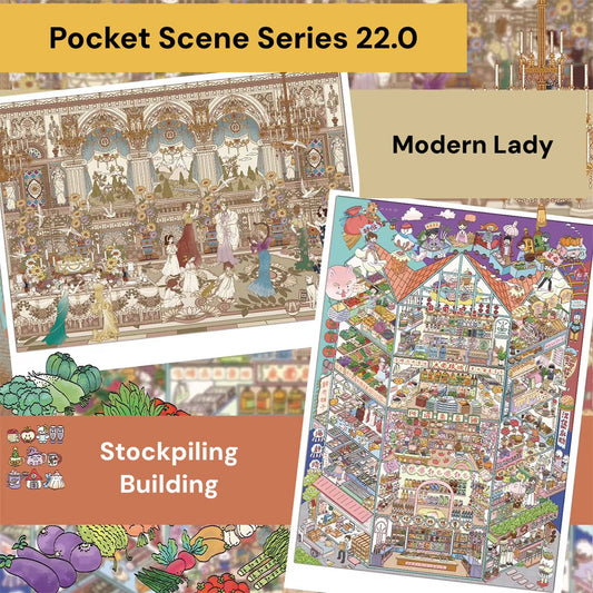 Modern Lady | Pocket Scene Series 23.0 | Sticker Scene, 3D Miniature Scene Stickers, Stress-Relief DIY Stickers, Scene-Setting Stickers, DIY Stickers - YYBB ART