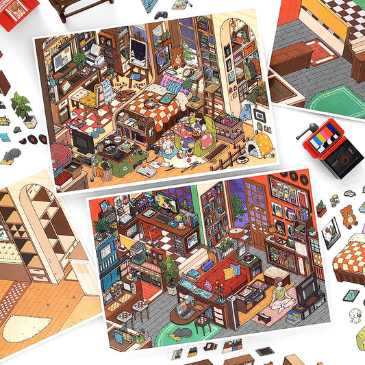 My Little House 12.0 | Sticker Scene, 3D Miniature Scene Stickers, Stress-Relief DIY Stickers, Scene-Setting Stickers, DIY Stickers