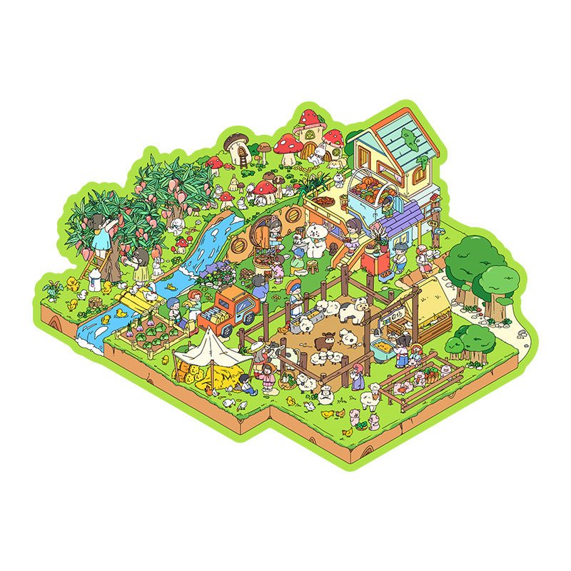 Big Size | Happy Farm Theme | Scene Art 10.0 Series | Sticker Scene, 3D Miniature Scene Stickers, Stress - relief DIY stickers, Scene - setting Stickers - YYBB ART