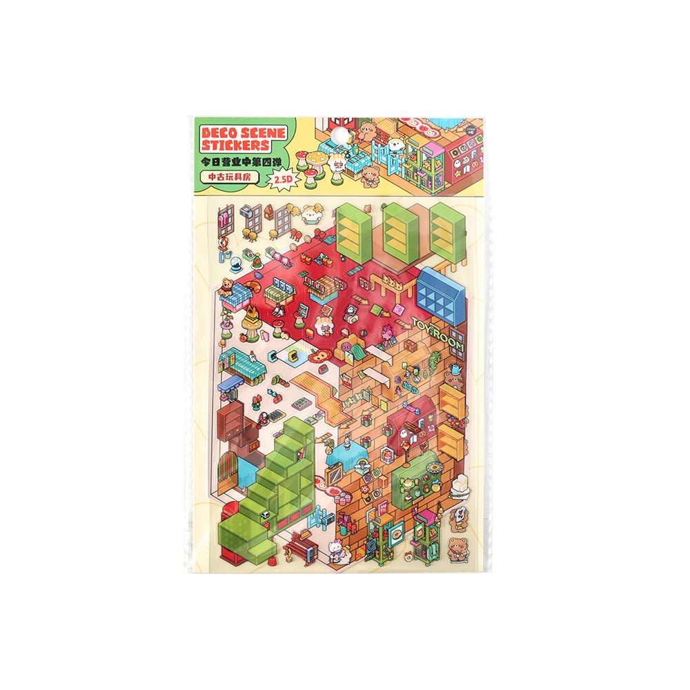 Open Today Series 2.0 | Sticker Scene, 3D Miniature Scene Stickers, Stress - relief DIY stickers, Scene - setting Stickers - YYBB ART